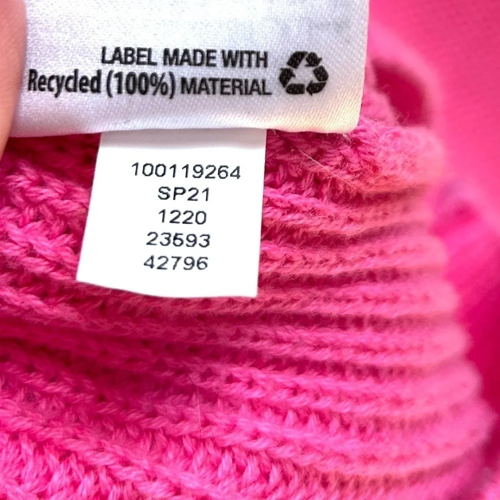Bar III Cotton Colorblocked Mock-Neck Pink Orange Sweater, Size Small
